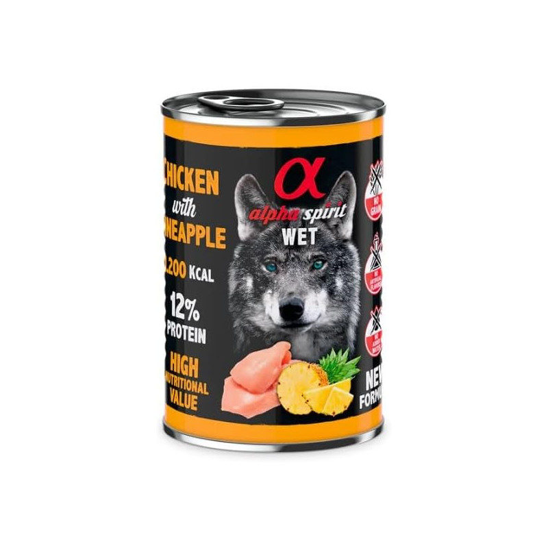 Alpha Spirit Lata Pollo Piña 6x400gr