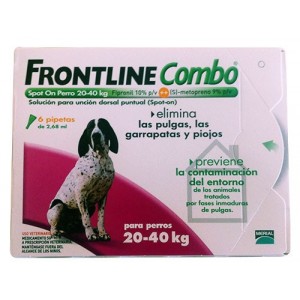 FRONTLINE COMBO SPOT PERR.20-40KG.6 PIPETAS - Equinvest