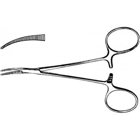 PINZA MOSQUITO CURVA 12,5CM C/DIENTES - 14.525 - Equinvest