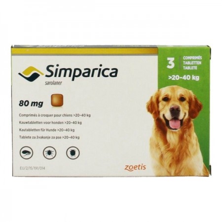 SIMPARICA 80MG 3 TAB (20/40KG) - Equinvest