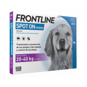 FRONTLINE SPOT PERRO GRAN.3 PIPETAS 20-40KG - Equinvest