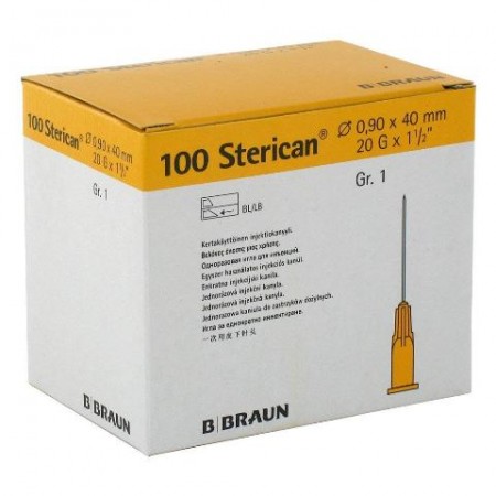 AGUJA 0,9/40 20GX1 1/2" AMARILLO 100 UD - Equinvest